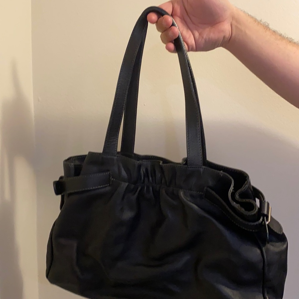 Black leather purse